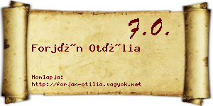 Forján Otília névjegykártya